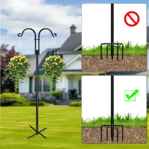 Double Shepherd Hooks Yard Decor