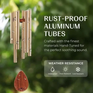 Bronze Tone Wind Chime with Decorative Stone